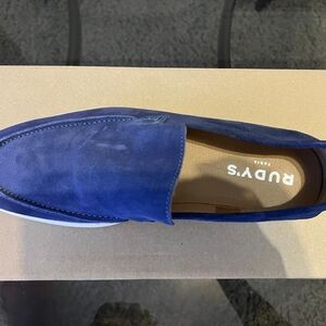 Blue Suede Men's Loafers